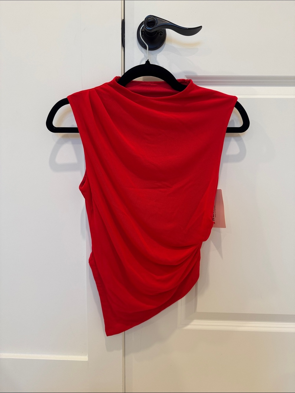 NWT Red Sleeveless Draped Women’s Top
